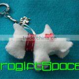 2017 Felt Vintage Love Cute Dog White Scottie Keyring Keychain Bag Charm Teacher Gift Made in China thumbnail-1