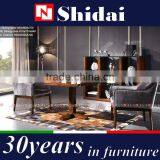 Wooden Dining Table Set, High Gloss Dining Table and Chair, Ebony Veneer Dining Room Furniture thumbnail-5