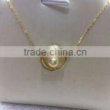 6.5-7mm Light Golden Akoya Pearl Pendant thumbnail-1