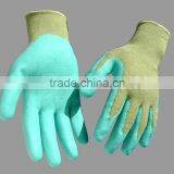 NMSAFETY 13 Gauge Green Polyester Liner Coated Green Water PU on Palm Gloves thumbnail-1