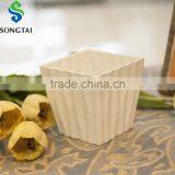 Square Flower Pot With Vertical Stripe thumbnail-1