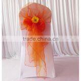 Fancy Big Cheap Colorful Organza Chair Hood Chair Cap Chair Sash for Wedding Decor thumbnail-1