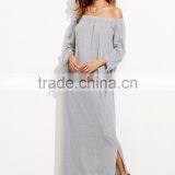 Latest Design Straight Dress Styles off Shoulder Women Maxi Dress Long Sleeve thumbnail-1