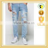 2016 Mens Slim Wash Jeans Good Quality Typical Skinny Distressed Jeans thumbnail-1