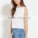 Lady's Loose Short After Long Sleeveless Shirt Before Pure Color thumbnail-2