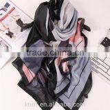 2016 Fashion Bandana Luxury Scarve Woman Brand 100% Silk Scarf With Flower Print Women Shawl High Quality Print thumbnail-1