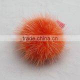 Myfur Bright Orange Color Customized Mink Fur Pom Pom Hairpin Accessory thumbnail-2