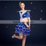 Performance Midriff Two Piece Wear Girls Sexy Party Dance Dresses thumbnail-4