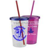 USA Made 20 oz Single Wall Tumbler With Straw And Screw-On Lid - BPA/BPS-free and Comes With Your Logo thumbnail-2