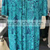 China Supplier Green Color Plus Size Long Casual Blouse for Fat Woman thumbnail-1
