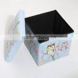 PU Leather Thick Foldable Shoes Storage Stool Box Bench Seat thumbnail-5