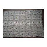 Small White Handmade Crochet Blankets Square Hand Knitted Baby Blankets
