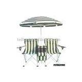 Two Seats Folding Armchair With Umbrella thumbnail-1