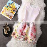 Girl Casual Flower Printed Princess Holiday Dress/ Girl Sleeveless Knee Length Printed Dress/new Design Girl Printed Dress thumbnail-2