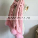 Baby Pink Cardigan Wholesale Pom Pom Tassel Fur Poncho Fur Cape 180cm*70cm thumbnail-4