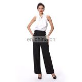 Newest hot sale women maxi pant wide let trouser high waist