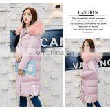 2017 New Korean Version of Slim Big Code Solid Color Hooded Large Hair Collar Long Feather Cotton Women thumbnail-5