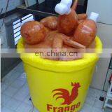 Giant Inflatable Bucket Meal Replica Model /huge Inflatable Fried Chicken