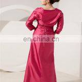 2018 Elegant Sweetheart Floor Length Evening Dress Beaded Ruched Lace-up Mother Of The Bride Dress With Jacket thumbnail-3