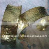 Hammered Brass Concave Cuff