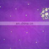 Ethnic Handmade Stone Work Georgette Purple Saree Sari thumbnail-3