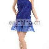 Sexy single shoulder stage tassel salsa dance dress L-7031#