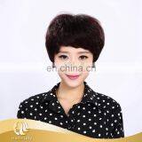 cheap elegent 100% human machine short hair wig for women