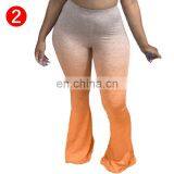 Streetwear Gradient Women Elastic Wide Leg Flare Pants Leggings High Waist Trousers Draped Jogger Pants Sweatpants thumbnail-4