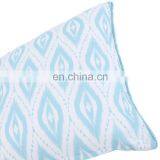 Turquoise Printed Decorative Cotton Canvas Pillow Sofa Throw With Cute Pom thumbnail-5