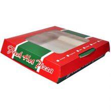 Restaurant Delivery Cardboard Boxes Pizza Box With Window White Pizza Packaging Plain Pizza Corrugated Pizza thumbnail-1