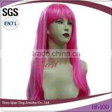 Artificial Long Pink With White Colored Synthetic Relaxed Straight Women Party Hair thumbnail-1