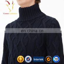 Men Cable Knit Pullover Sweater Pattern Cashmere Sweater thumbnail-2