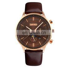 Luxury Goods Skmei 9117 Japan Movt Stainless Steel Back Sr626sw Luxury Leather Watch Strap thumbnail-1