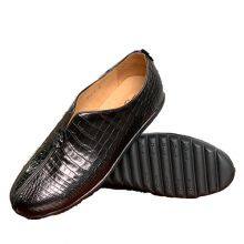 Crocodile Leather Shoes Men's Autumn Tide Shoes Fashion All-Match Wear-Resistant Leather Slip-On Casual Shoes Over-The-Foot Shoes Single Shoes thumbnail-5