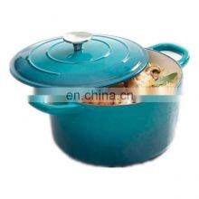 Insulated Blue Non Stick Cooking Hot Pot Casserole Enamel Pot Cast Iron thumbnail-2