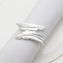 High Quality Metal Decorative Tabletop Tissue Holder Leaf Design Fancy Napkin Ring thumbnail-2