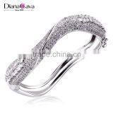 Exclusive Design Trendy Irregular Shape Setting CZ Crystal Bridal Jewelry Bangle thumbnail-2