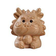 Chinese Zodiac Cartoon Ornaments Peach Wood Carving Hand-held Dolls Wood Carving Animal Zodiac Ornaments thumbnail-3