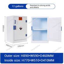 PP-Säure- und Laugen-Schrank mit Doppelverschluss – 12 Gallonen, Weißporzellan, 1 Regal, 890x590x460 mm für Labor- oder akademische Zwecke thumbnail-1