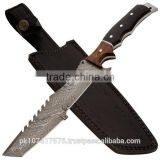 Damascus steel With Real Leather Sheath Animal Bone