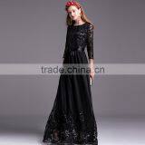 V2-MN Cocktail Dress 2016 New Arrival Black Sophisticated Embroidery Sequin Maxi Dress thumbnail-3