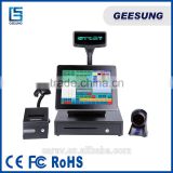 15 inch POS pc fanless /epos system with POS printer android