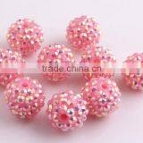 Pink AB Color Resin Rhinestone Ball Beads for Chunky Necklace Jewelry, Custom Design Accept Wholesales Cheap 10mm to 40mm thumbnail-1