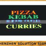 Neon Pizza Burger Kebab Curries Multi Display Flashing Plastic Sign Board