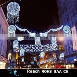 led street motif light with 3D christmas ball laterns for outdoor street decoration