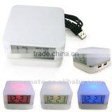 Time Display 4 Port Usb Hub With Led Light Fasion Style thumbnail-1
