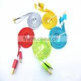 New Style 4 Colors Universal Colorful Flat Compatible Micro Usb Cable Data Sync Charger Cable thumbnail-6