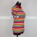 Low Price Good Quality Top Sales Women Custom Striped Polo Shirt thumbnail-4