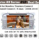 6.2inch HD 1080P BT TV GPS IPOD Fit for ford mondeo/S-max car dvd player with gps bluetooth tv