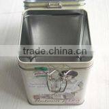 First Grade Rectangular Coffee Metal Can With Lock